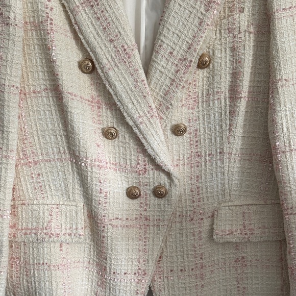 Generation Love Cream and Pink Tweed Blazer - Picture 3 of 4
